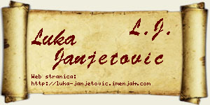 Luka Janjetović vizit kartica